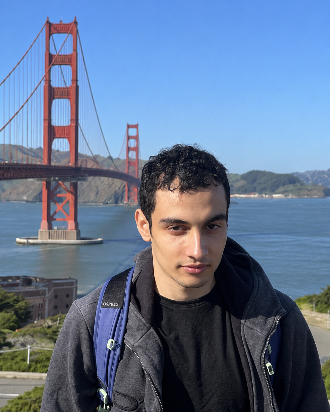 Ibrahim Ahmed at the Golden Gate Bridge